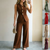 Elegant Casual Solid-color Vest And Trousers Two-piece Set