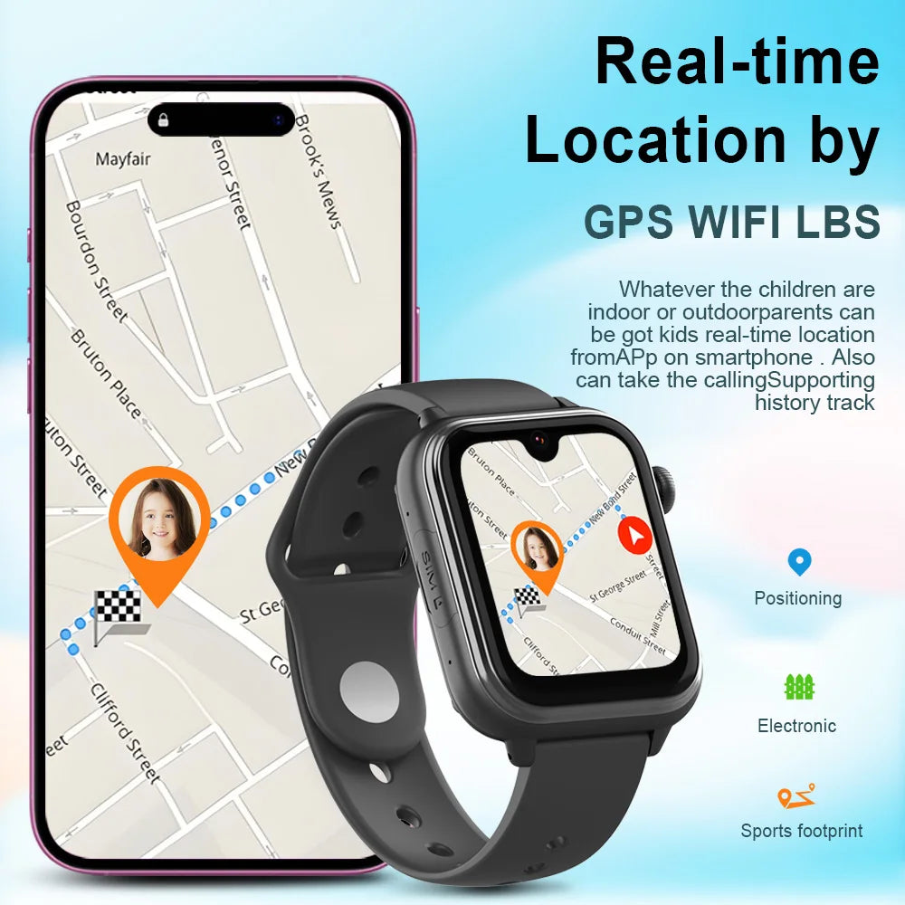 Wonlex KT37 GPS Smart Watch Kids AI Voice Assistant APP Monitor WiFi Location Tracker 4G Video Call Smart Watch for Children