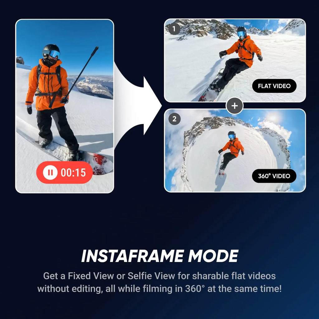 Insta360 X5 - Waterproof 8K 360° Action Camera, Leading Low Light, 3-Hour,Triple AI Chip Design Battery,