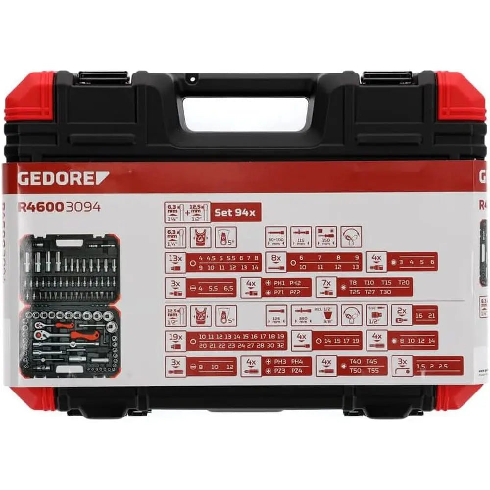 Universal Socket Set 1/4 and 1/2 Drive, 94-Piece Comprehensive Kit