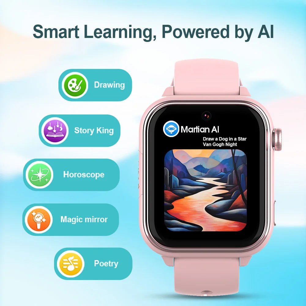 Wonlex KT37 GPS Smart Watch Kids AI Voice Assistant APP Monitor WiFi Location Tracker 4G Video Call Smart Watch for Children