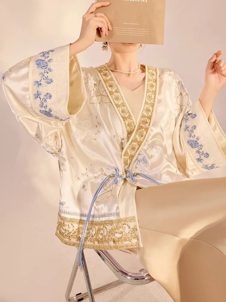 2026 Spring High end New Chinese Butterfly Embroidery Luxury Loose Jacket for Women Jacket Coat Outerwear