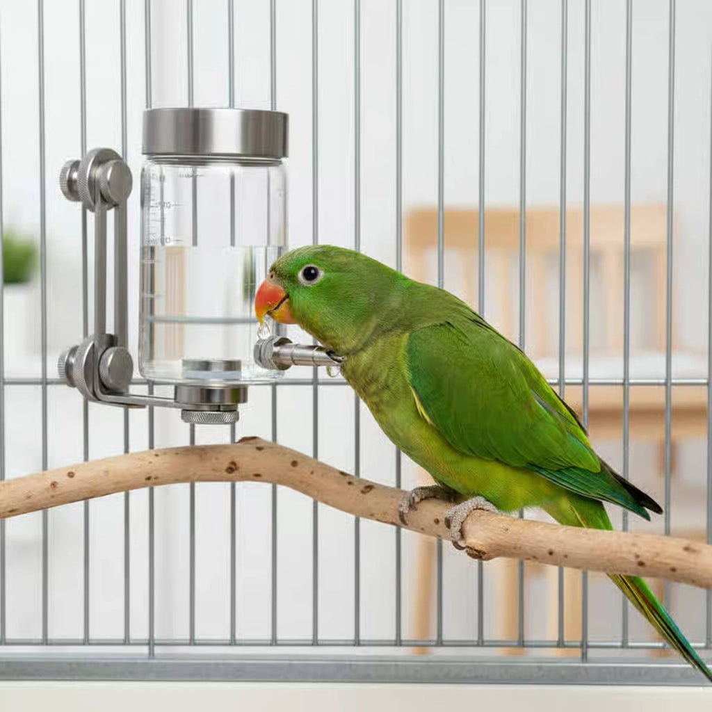 Bird Cage Water Bottle Easy to Refill Stainless Steel Nozzle Automatic Feeder Dispenser for Animal Care Daily Use