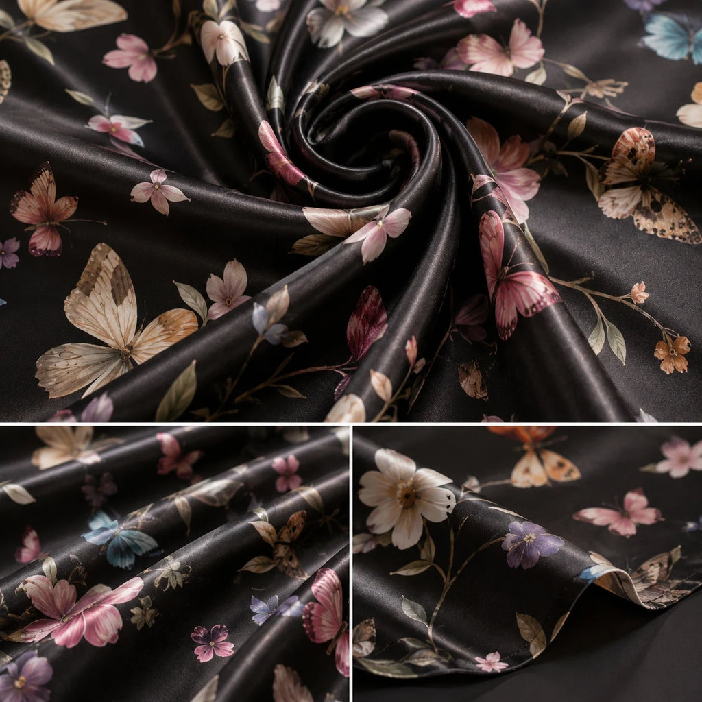 Women Loose Satin Shirt Long Sleeve Printed Blouse Turn Down Collar Elegant Casual Office Lady Spring Autumn Top Streetwear New