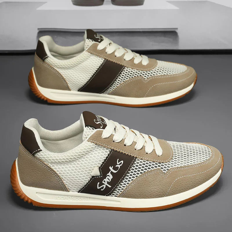 Mesh Upper Breathable Men's Flat Summer Walking Shoes Skateboard Shoes Men
