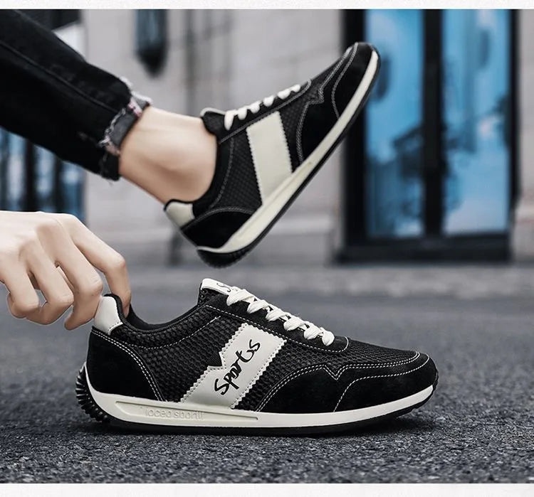 Mesh Upper Breathable Men's Flat Summer Walking Shoes Skateboard Shoes Men