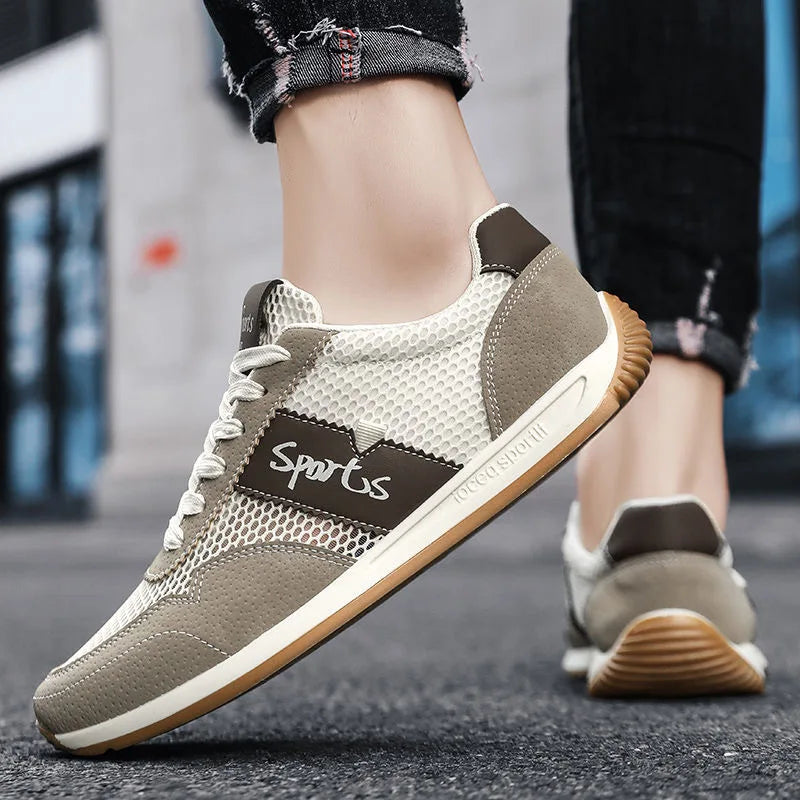 Mesh Upper Breathable Men's Flat Summer Walking Shoes Skateboard Shoes Men