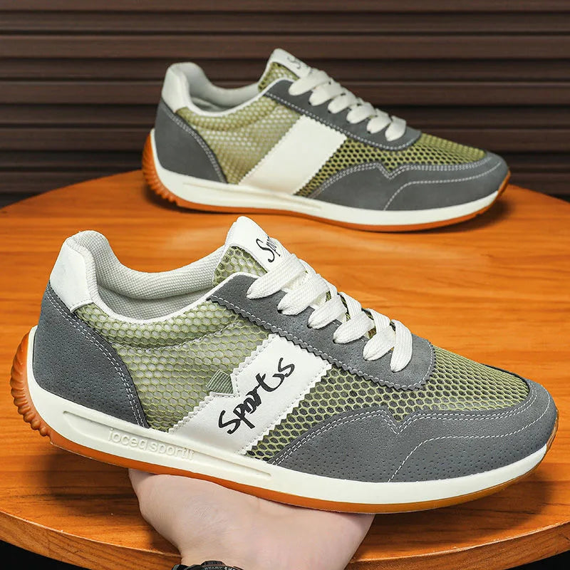 Mesh Upper Breathable Men's Flat Summer Walking Shoes Skateboard Shoes Men