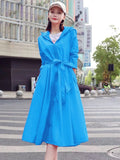 Women Clothing 2024 Women's Ultra-thin Windbreaker Mid-length Summer Sun Protection Clothes Coat Trend Korean Anti-UV Sun Cloak