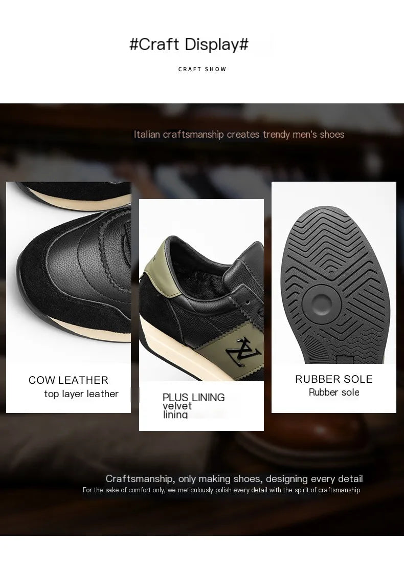 Classic European Station High end Men's Shoes Genuine Leather Color blocked Comfortable Casual Shoes Sports Shoes 231135