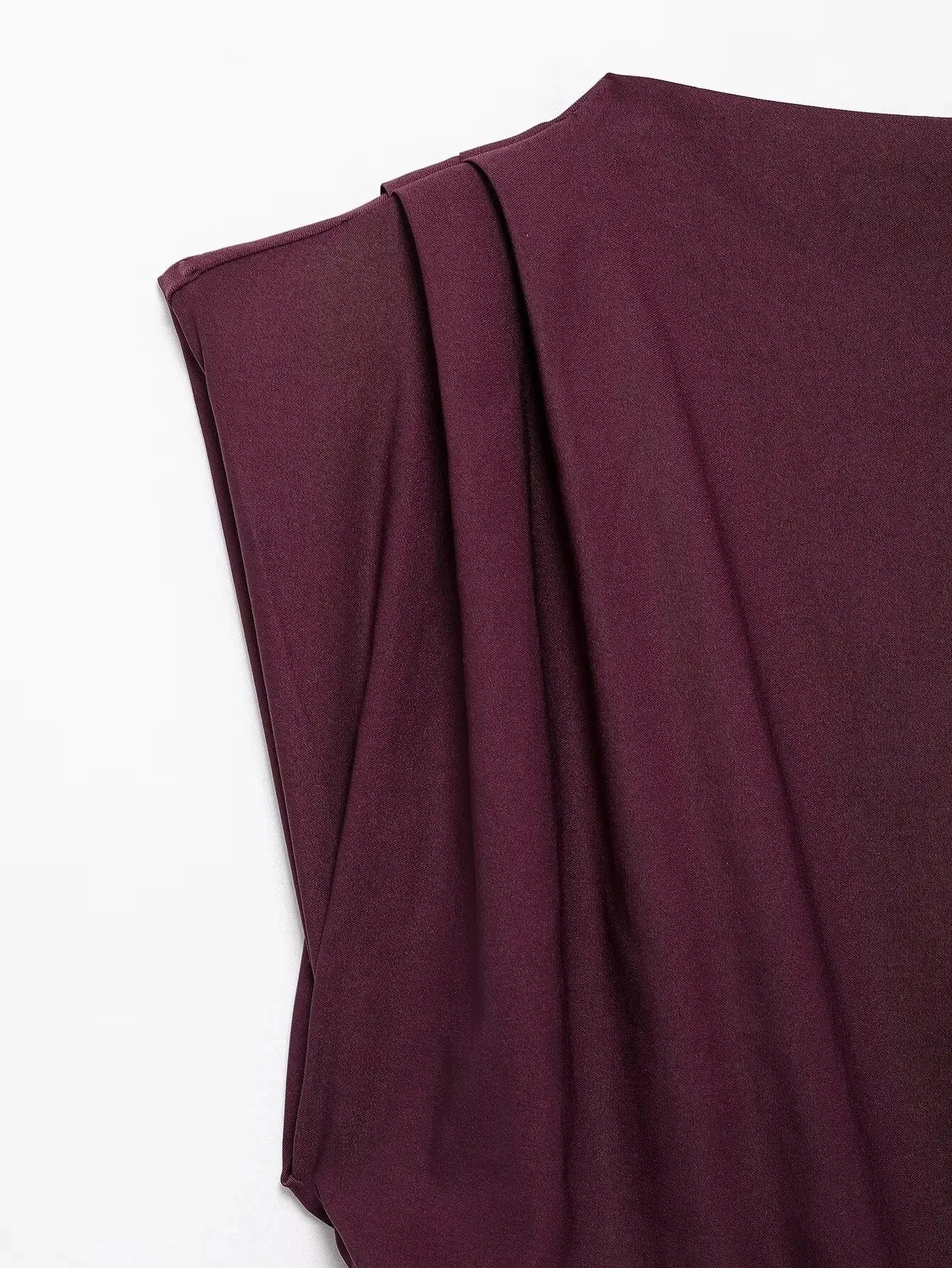 HH Women Fashion Y2K Wine Red Tank Tops Asymmetry Pleated Sleeveless Elegant Vest Summer Back Zipper Chic Slim Streetwear Top