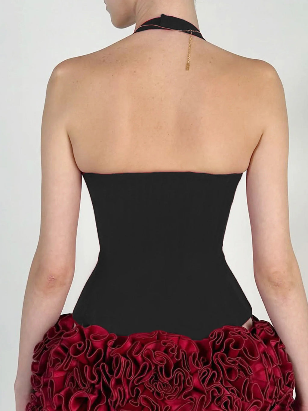 Jennie Same Style Halterneck Deep V-Neck Strap Corset Vest Sexy Hot Girl Slimming Versatile Crop Top