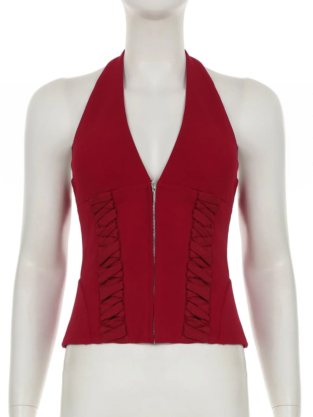 Jennie Same Style Halterneck Deep V-Neck Strap Corset Vest Sexy Hot Girl Slimming Versatile Crop Top