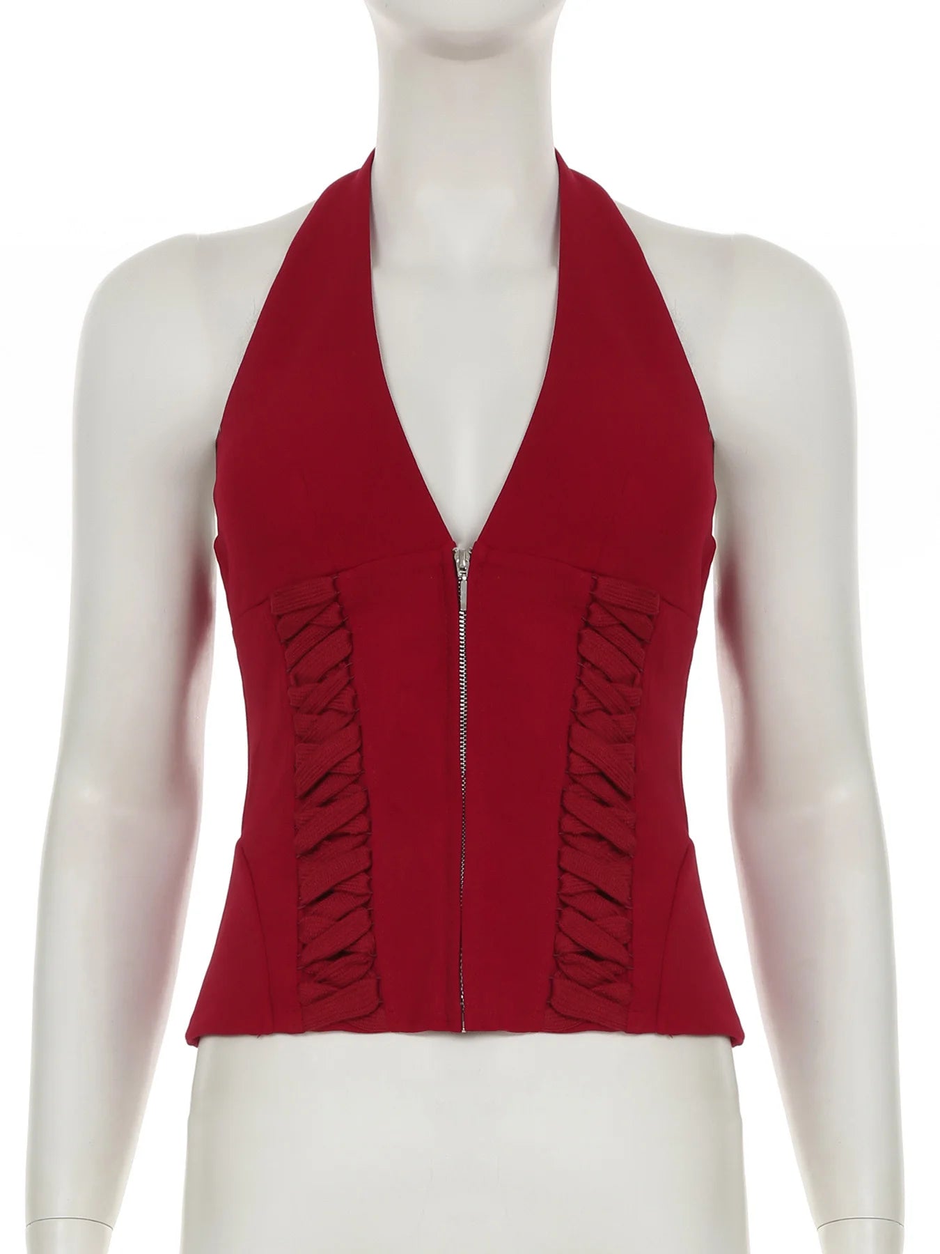 Jennie Same Style Halterneck Deep V-Neck Strap Corset Vest Sexy Hot Girl Slimming Versatile Crop Top