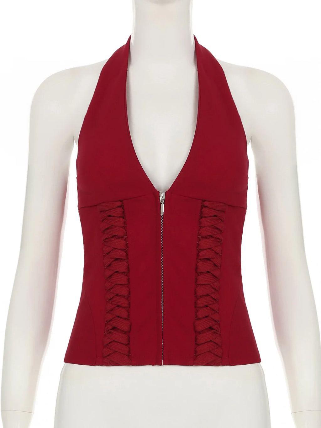 Jennie Same Style Halterneck Deep V-Neck Strap Corset Vest Sexy Hot Girl Slimming Versatile Crop Top