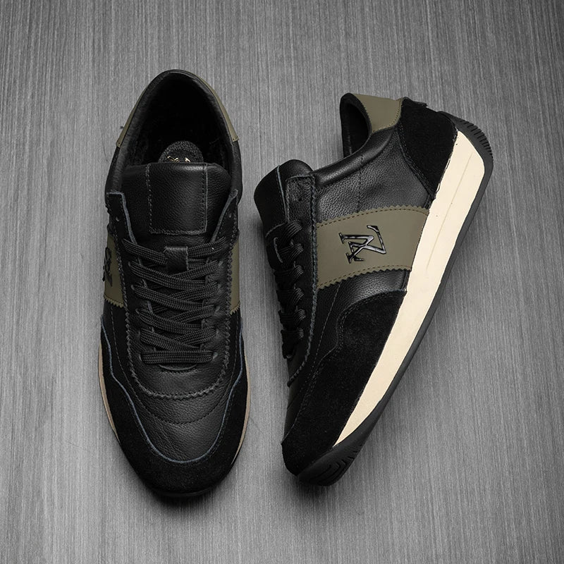 Classic European Station High end Men's Shoes Genuine Leather Color blocked Comfortable Casual Shoes Sports Shoes 231135