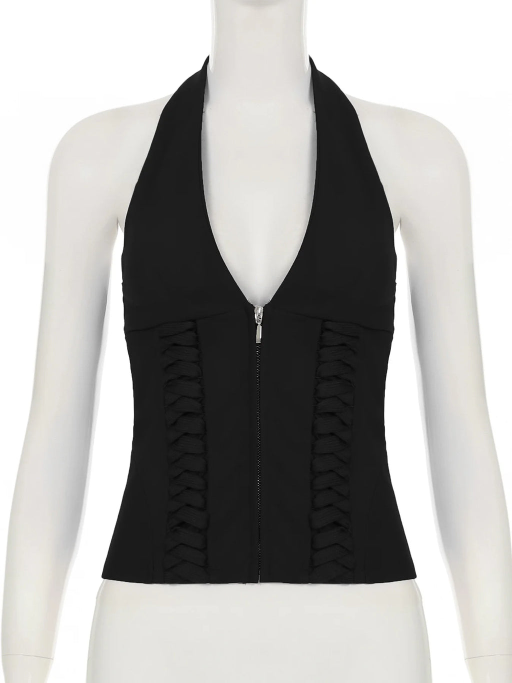 Jennie Same Style Halterneck Deep V-Neck Strap Corset Vest Sexy Hot Girl Slimming Versatile Crop Top