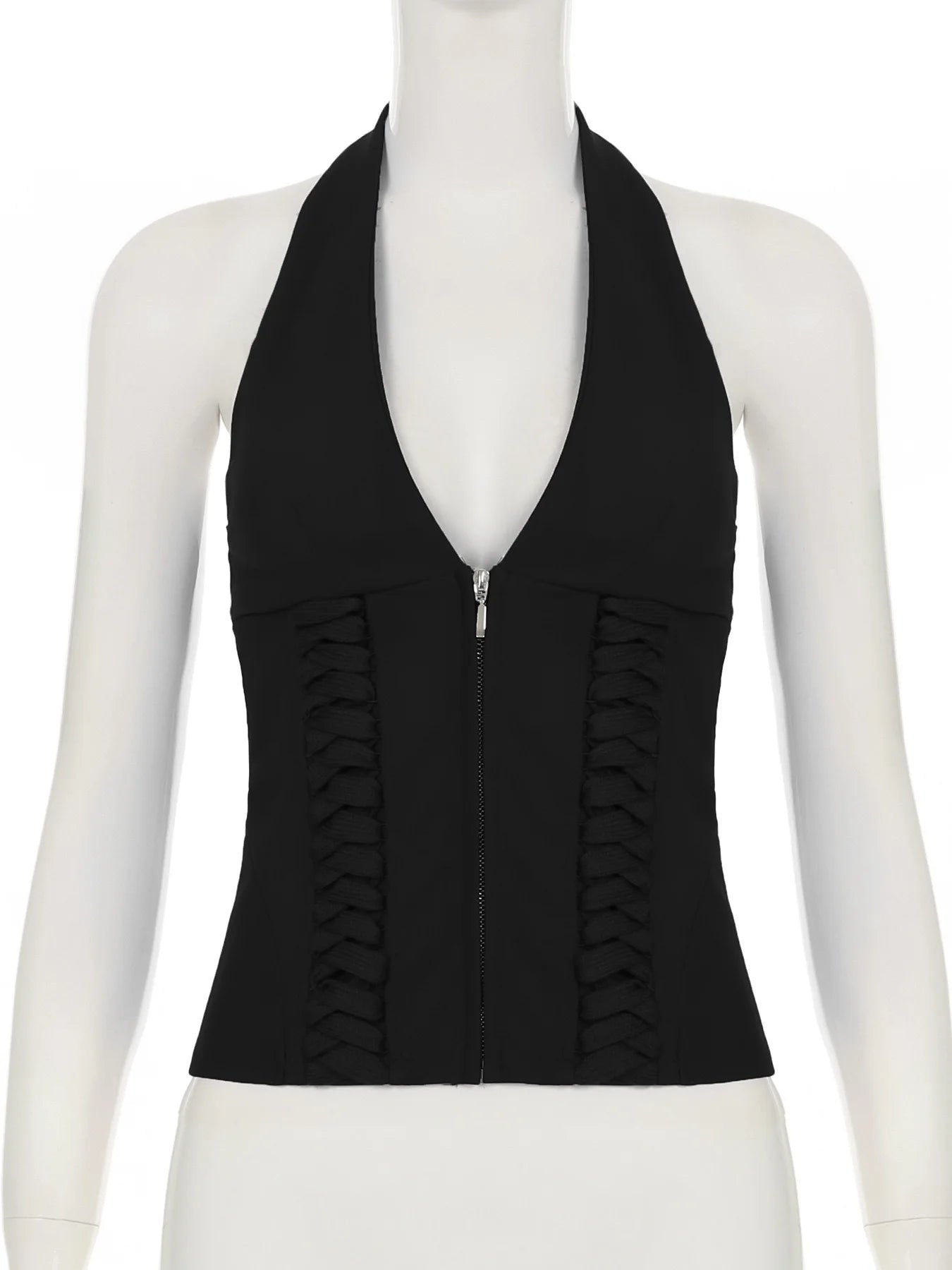 Jennie Same Style Halterneck Deep V-Neck Strap Corset Vest Sexy Hot Girl Slimming Versatile Crop Top
