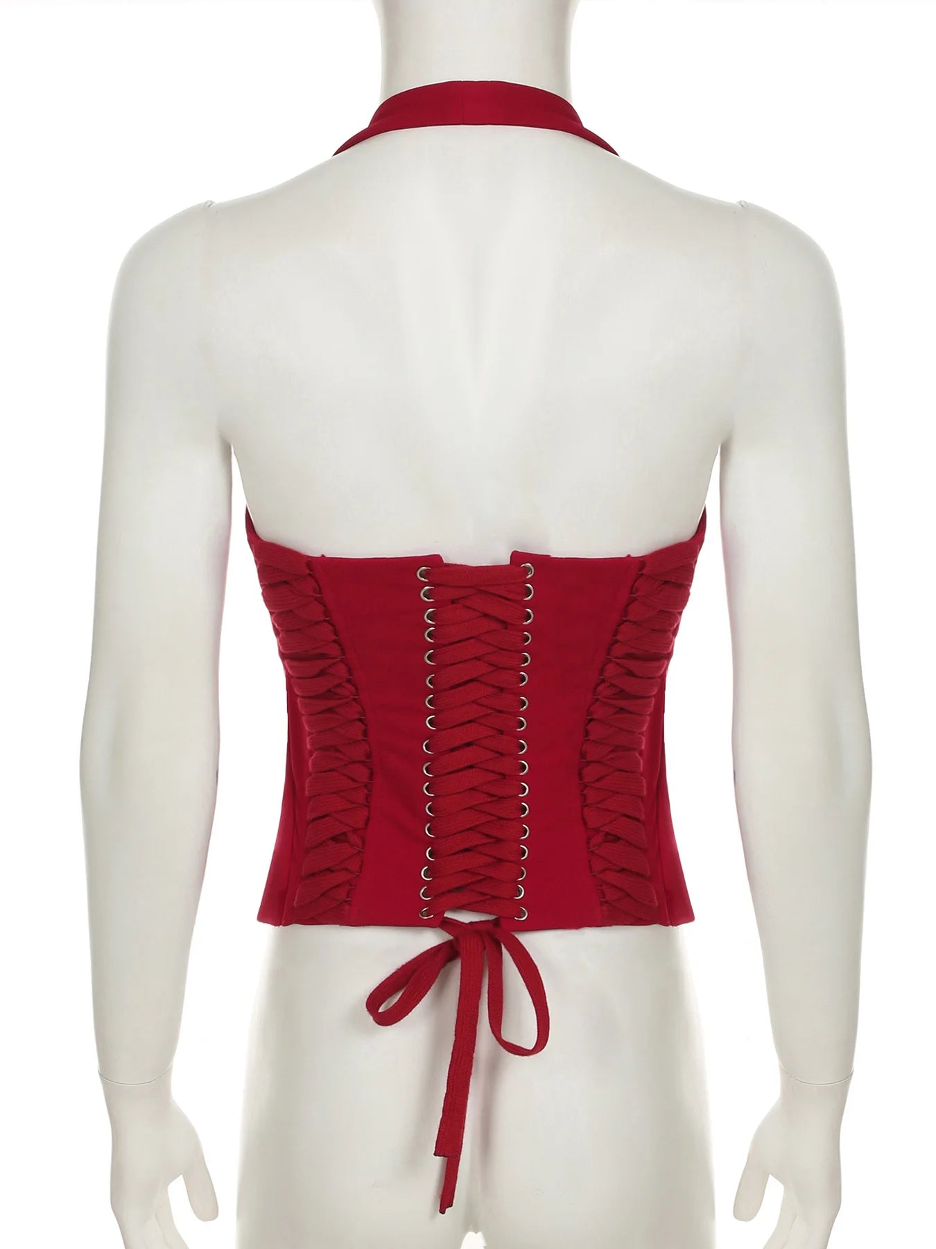 Jennie Same Style Halterneck Deep V-Neck Strap Corset Vest Sexy Hot Girl Slimming Versatile Crop Top