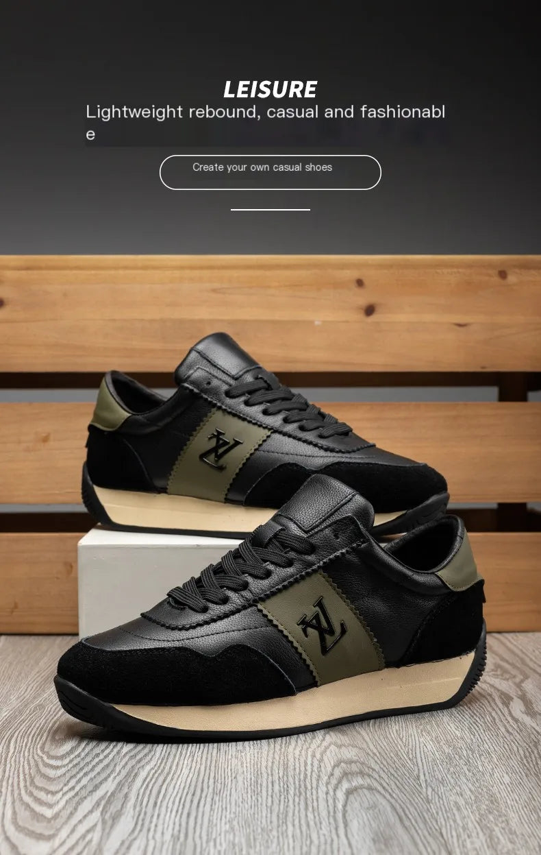Classic European Station High end Men's Shoes Genuine Leather Color blocked Comfortable Casual Shoes Sports Shoes 231135