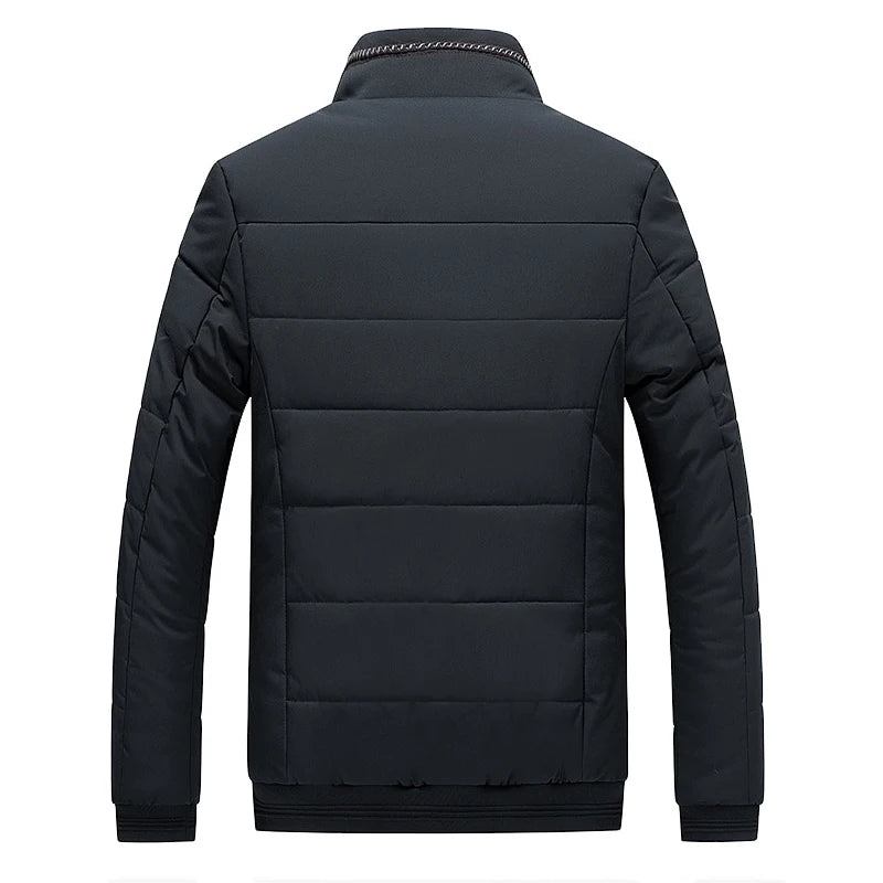 Puffer Jacket Mens Fleece Lined Thick Parkas Stand Collar Jacket Men's Coat Winter Warm Thick Coat Quilted Padded Jacket Outwear