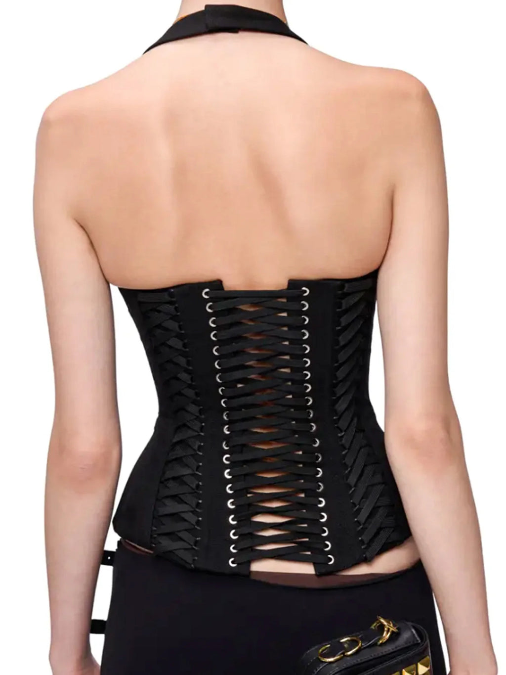 Jennie Same Style Halterneck Deep V-Neck Strap Corset Vest Sexy Hot Girl Slimming Versatile Crop Top