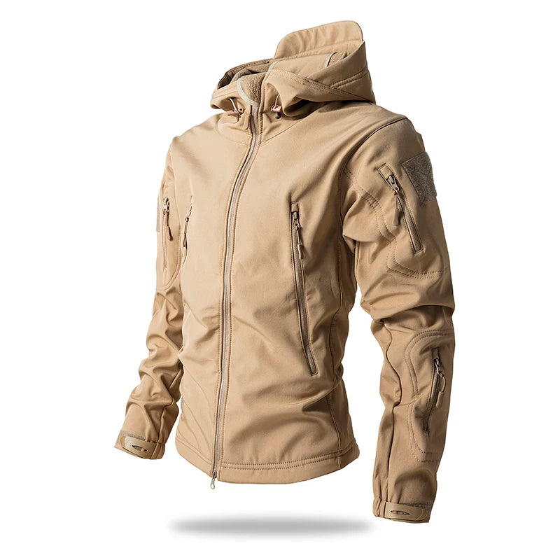 Lurker Shark Skin Soft Shell Tactical Jacket Men Waterproof Fleece Hooded Coat Hunt Clothes Autumn New Outdoor Camouflage Jacket