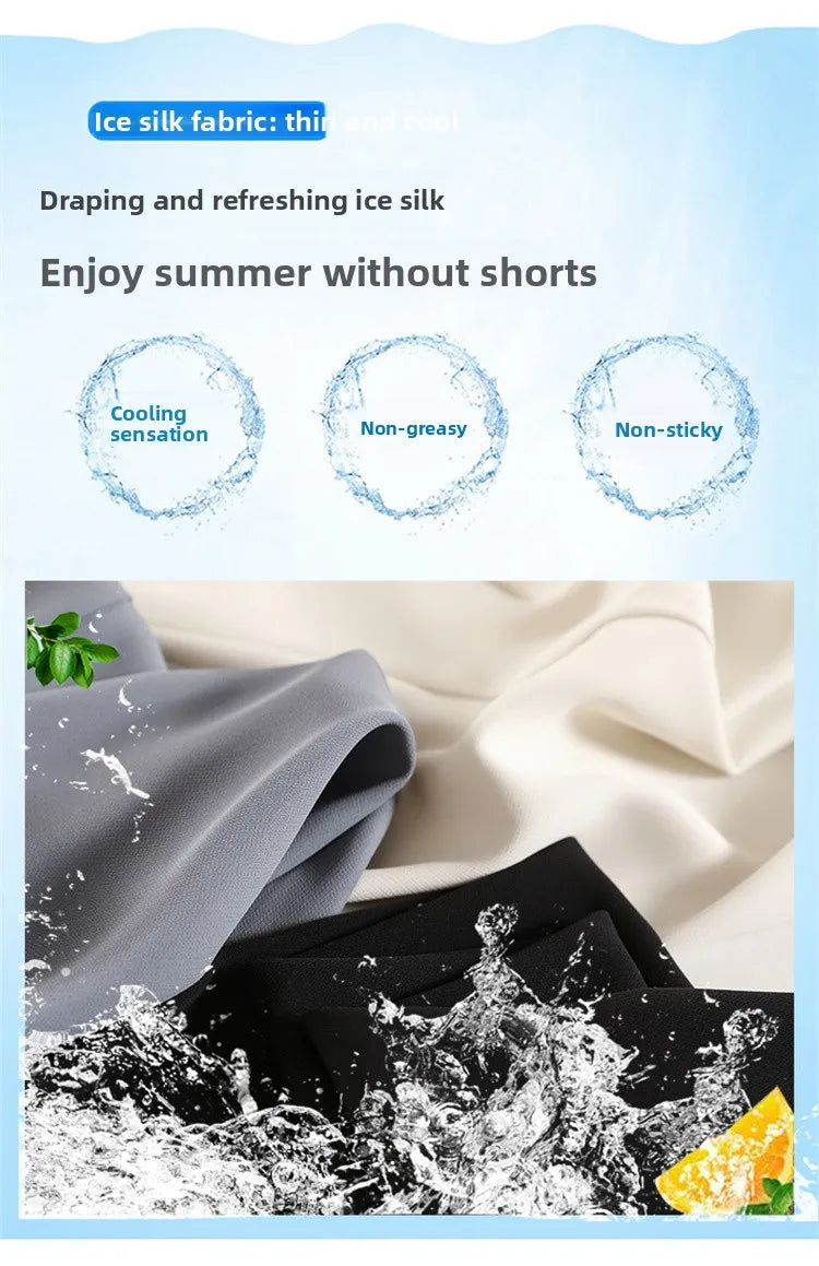 New Ice Silk Thin Straight Leg Suit Pants Women's Summer White Narrow Version XS1452025 High Waist Wide Leg Cotton Blend