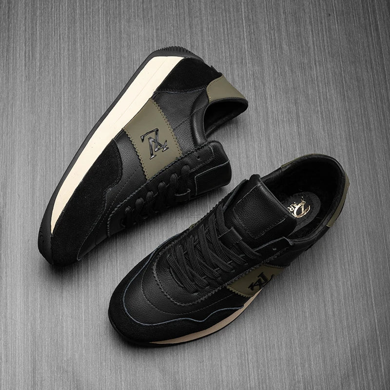Classic European Station High end Men's Shoes Genuine Leather Color blocked Comfortable Casual Shoes Sports Shoes 231135