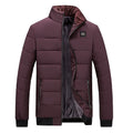 Puffer Jacket Mens Fleece Lined Thick Parkas Stand Collar Jacket Men's Coat Winter Warm Thick Coat Quilted Padded Jacket Outwear