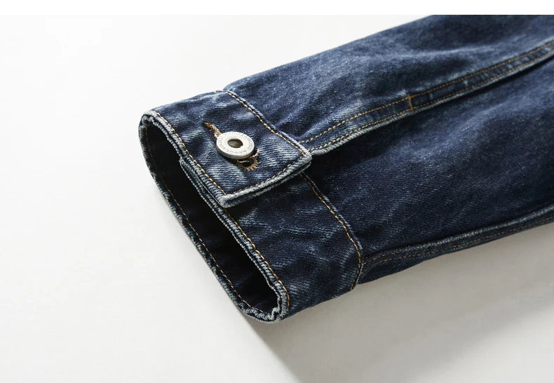 Plus Size Denim Jacket Men Vintage Fashion Streetwear Loose Casual Oversize Denim Cargo Jacket 7XL 6XL Jeans Coat Outerwear