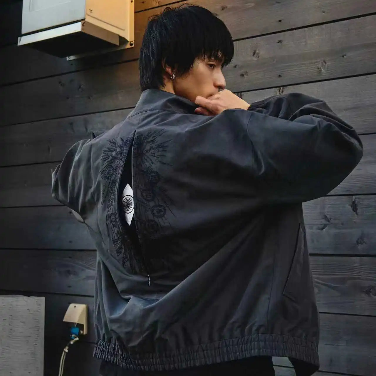 Cross Stitch Pattern Jacket Unisex Autumn Winter Street Style Hip Hop Trendy Brand American Style Windproof Zipper Hooded