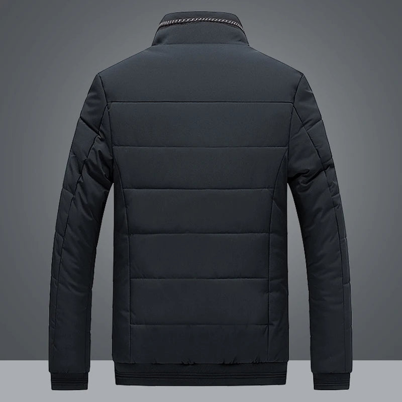Puffer Jacket Mens Fleece Lined Thick Parkas Stand Collar Jacket Men's Coat Winter Warm Thick Coat Quilted Padded Jacket Outwear