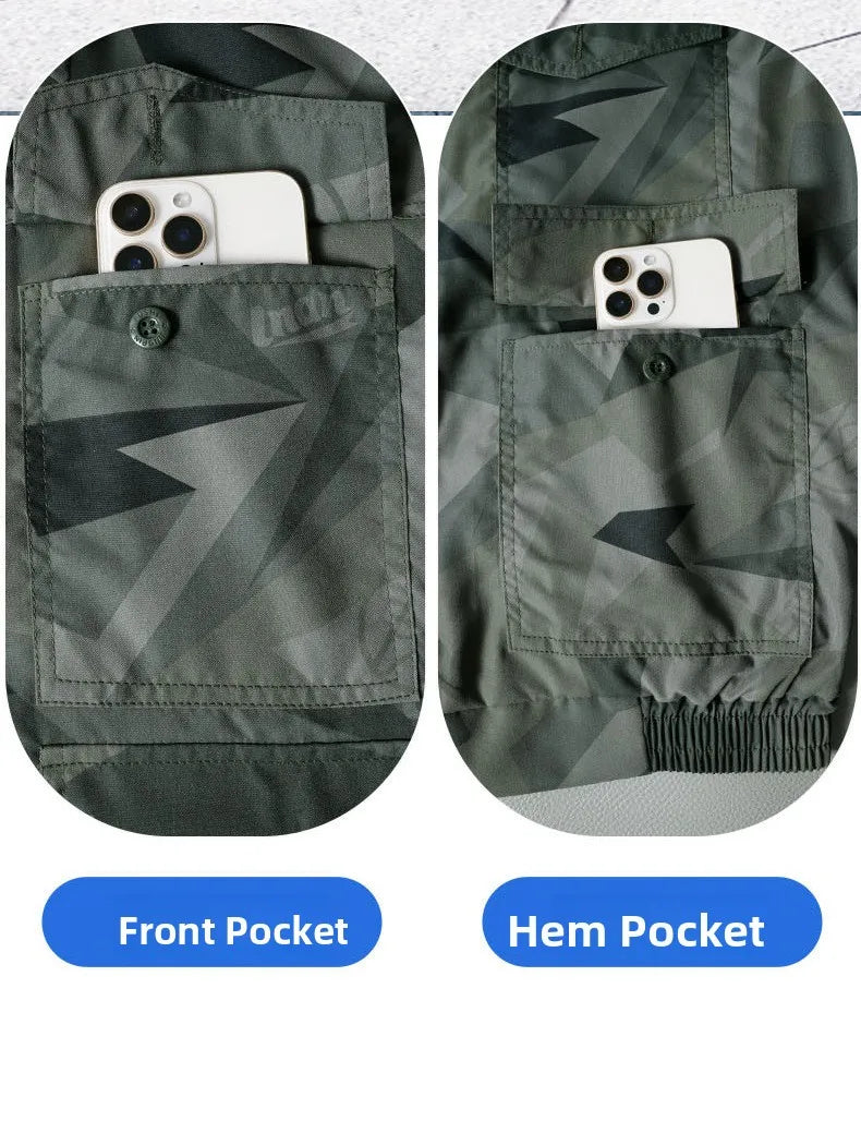 Summer Anti-Heat Cooling Camouflage Air Conditioning Workwear Thin Model Construction Site Electric Welding Wearable Fan Inst...