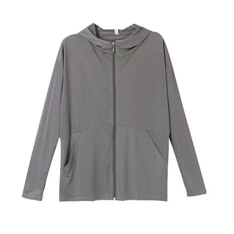 Slim Fit Hoodie Jacket Women's Spring Autumn Versatile Shoulder Length Waist Cinched Sporty Open Cardigan Hooded Top
