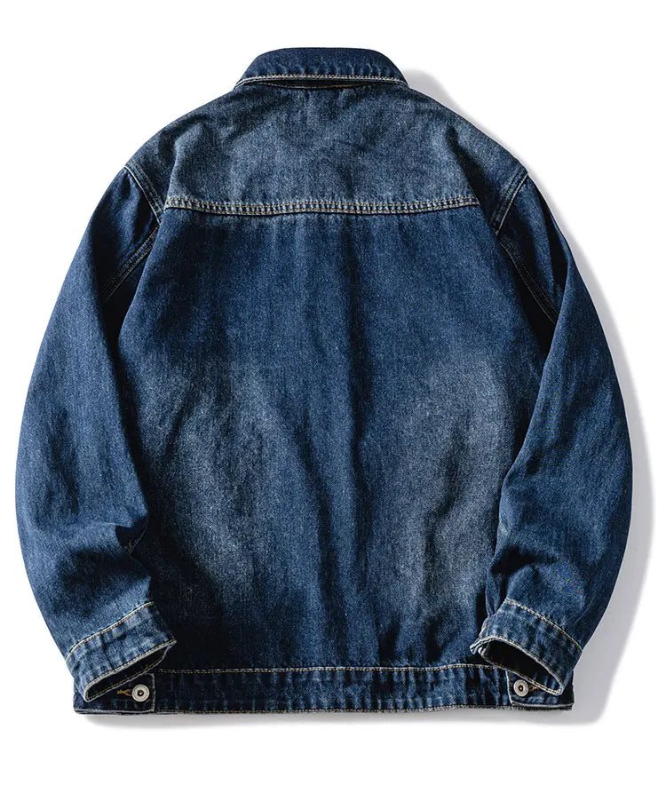 Plus Size Denim Jacket Men Vintage Fashion Streetwear Loose Casual Oversize Denim Cargo Jacket 7XL 6XL Jeans Coat Outerwear