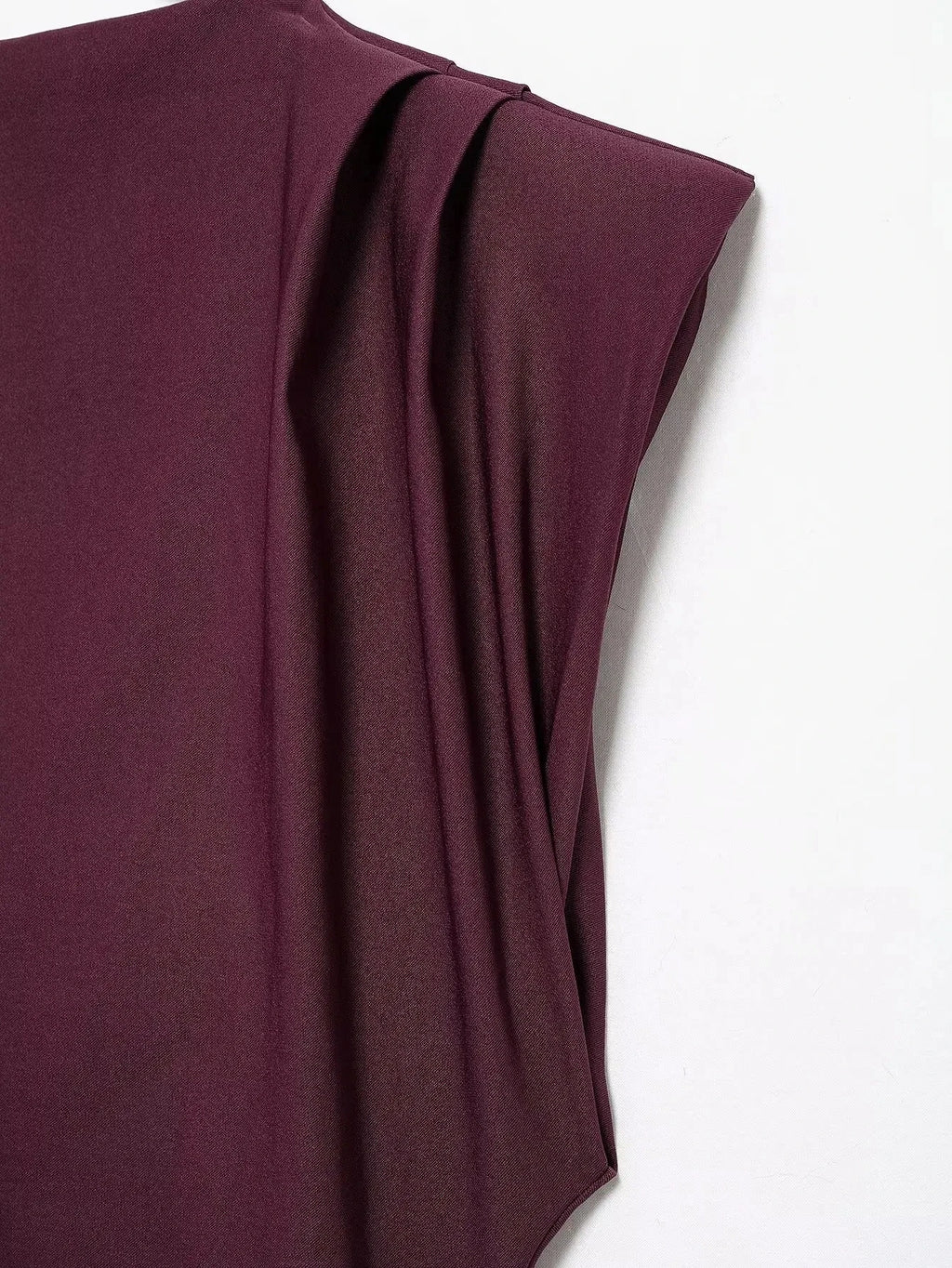 HH Women Fashion Y2K Wine Red Tank Tops Asymmetry Pleated Sleeveless Elegant Vest Summer Back Zipper Chic Slim Streetwear Top