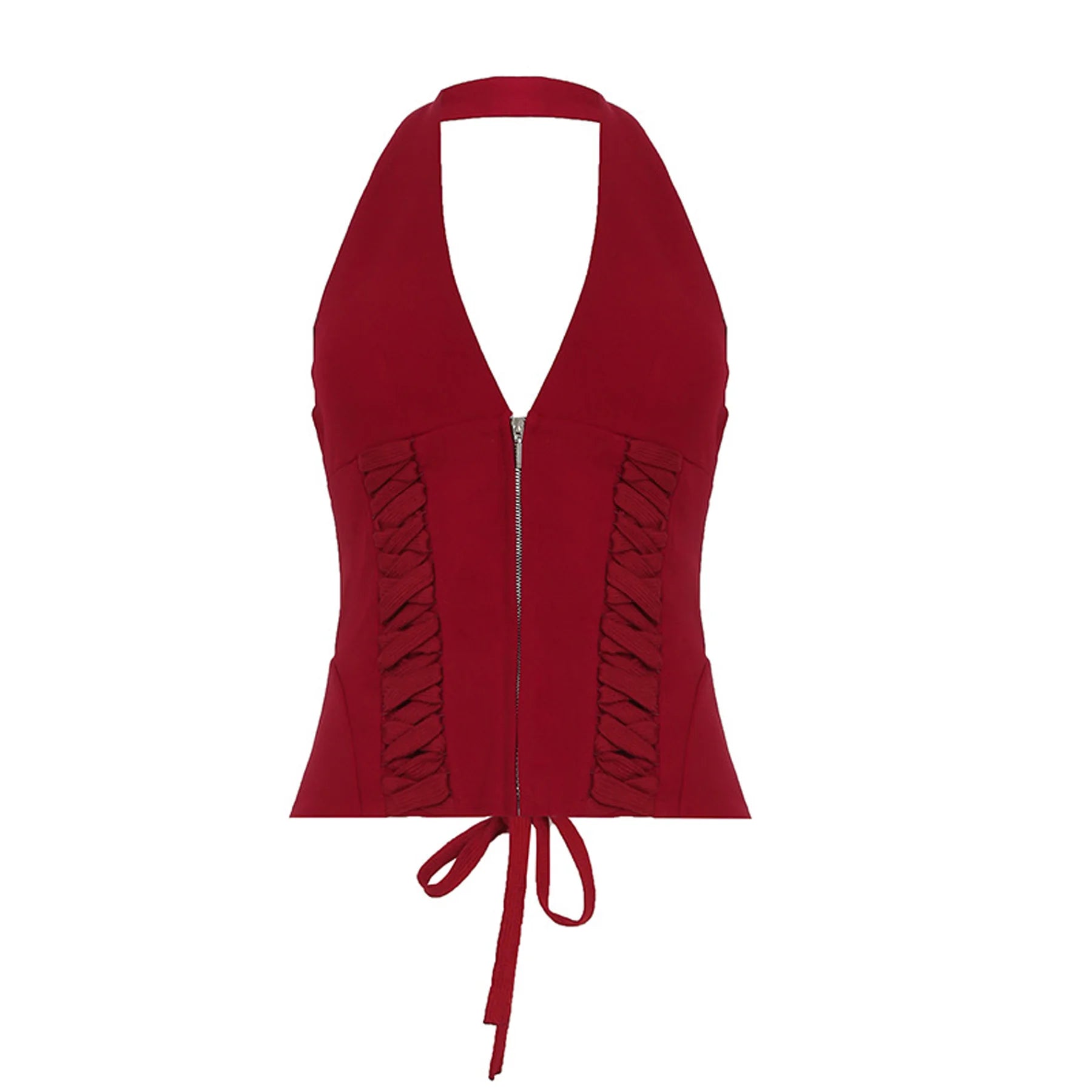 Jennie Same Style Halterneck Deep V-Neck Strap Corset Vest Sexy Hot Girl Slimming Versatile Crop Top
