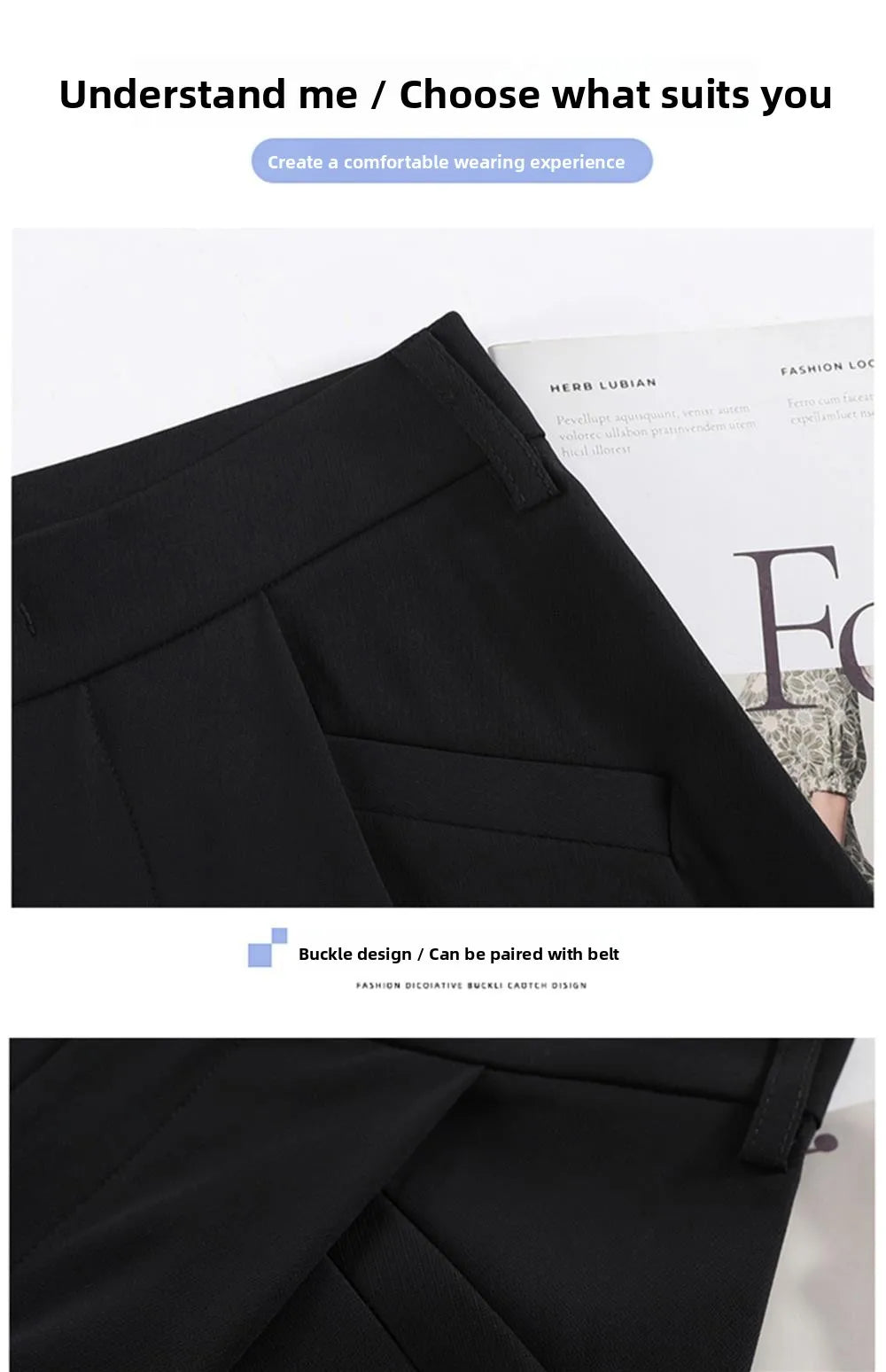 New Ice Silk Thin Straight Leg Suit Pants Women's Summer White Narrow Version XS1452025 High Waist Wide Leg Cotton Blend