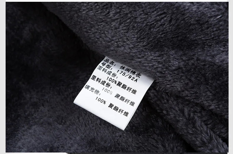 Puffer Jacket Mens Fleece Lined Thick Parkas Stand Collar Jacket Men's Coat Winter Warm Thick Coat Quilted Padded Jacket Outwear