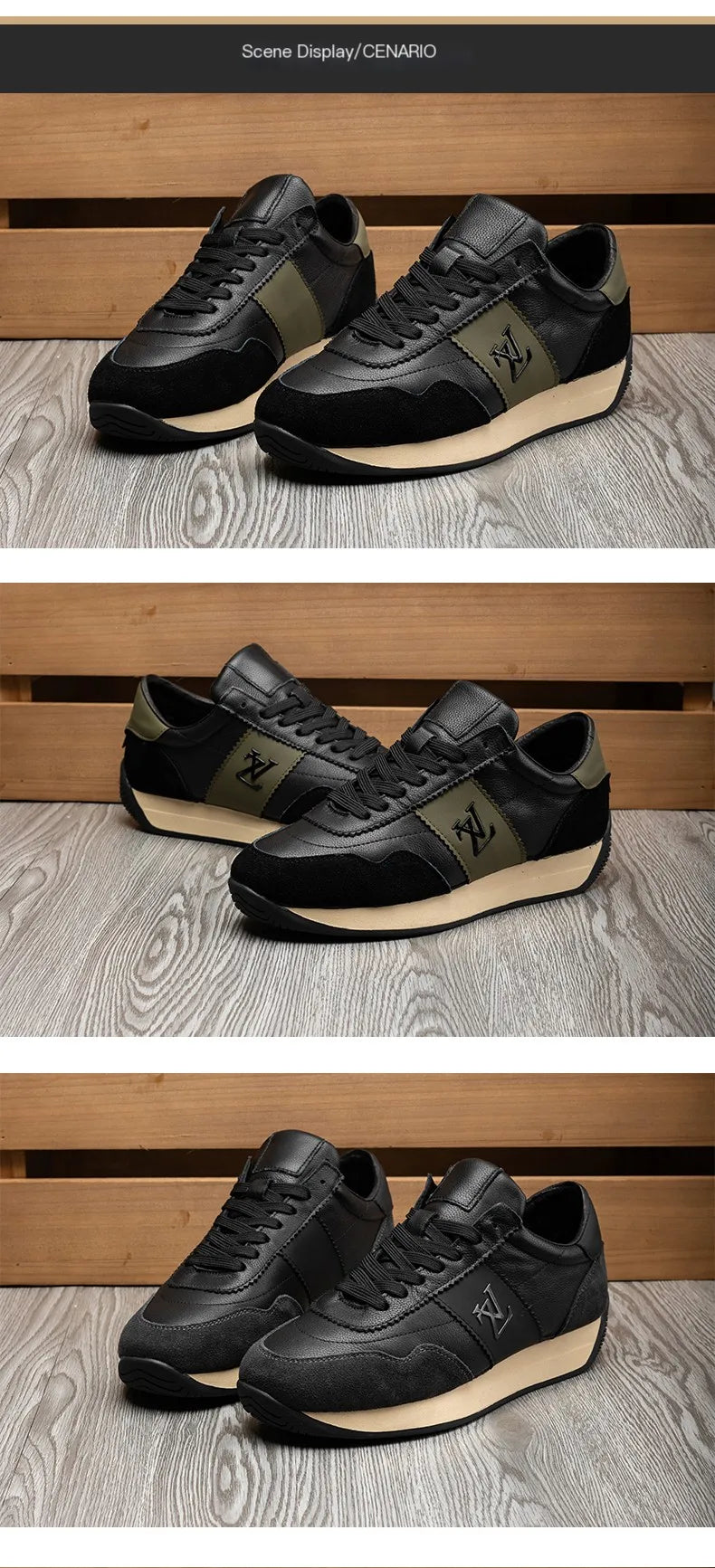 Classic European Station High end Men's Shoes Genuine Leather Color blocked Comfortable Casual Shoes Sports Shoes 231135