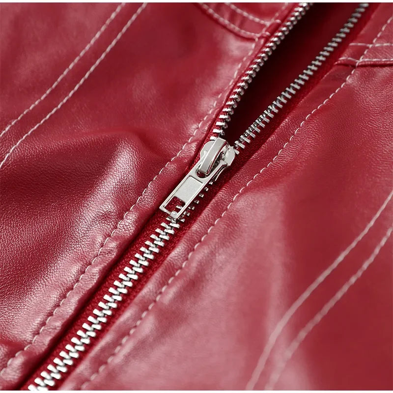Solid Patchwork Cropped Coats Women Casual Lapel Long Sleeve Loose Zipper Pocket Short Jacket Fashion Autumn Lady Street Outwear
