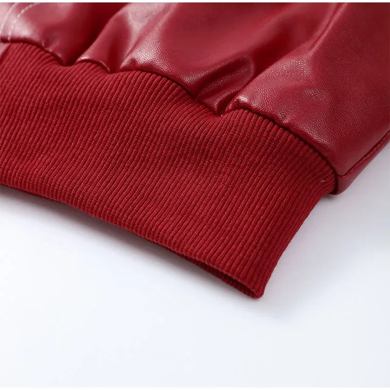 Solid Patchwork Cropped Coats Women Casual Lapel Long Sleeve Loose Zipper Pocket Short Jacket Fashion Autumn Lady Street Outwear