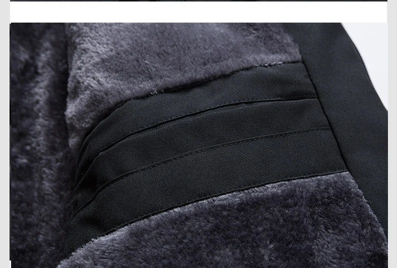 Puffer Jacket Mens Fleece Lined Thick Parkas Stand Collar Jacket Men's Coat Winter Warm Thick Coat Quilted Padded Jacket Outwear