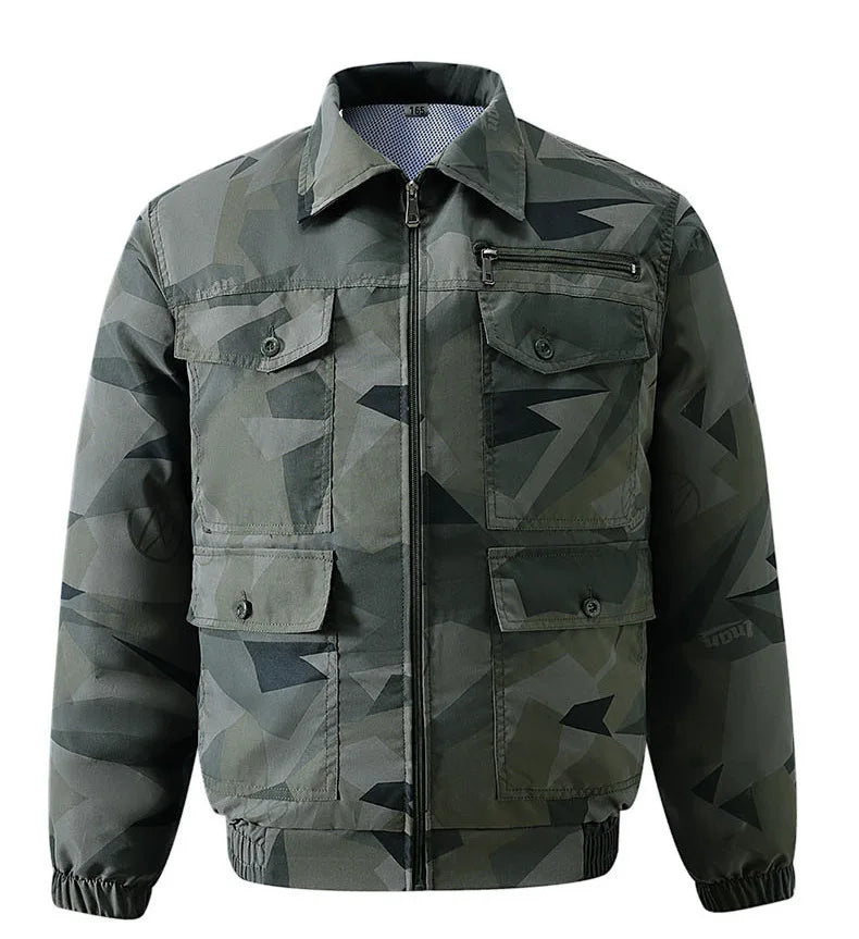 Summer Anti-Heat Cooling Camouflage Air Conditioning Workwear Thin Model Construction Site Electric Welding Wearable Fan Inst...