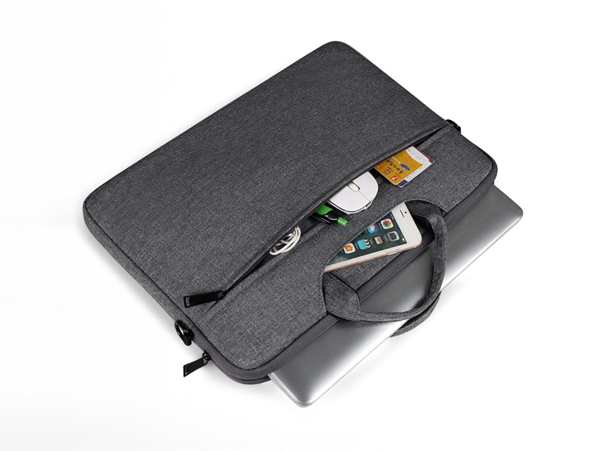 Mala para computador portátil Techancy TW2778, Preto, 13,3 polegadas, alça ajustável